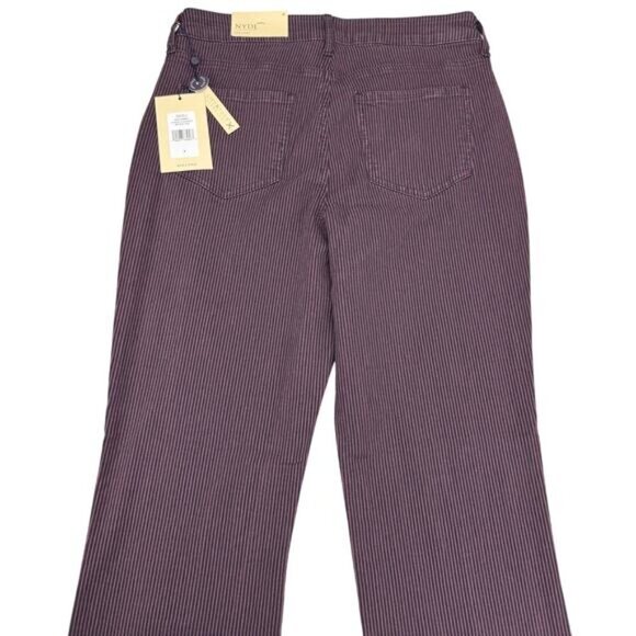 NWT NYDJ Marilyn Bridge High Rise Cherry Stripe Straight Leg Jean Size 4 - Picture 5 of 6
